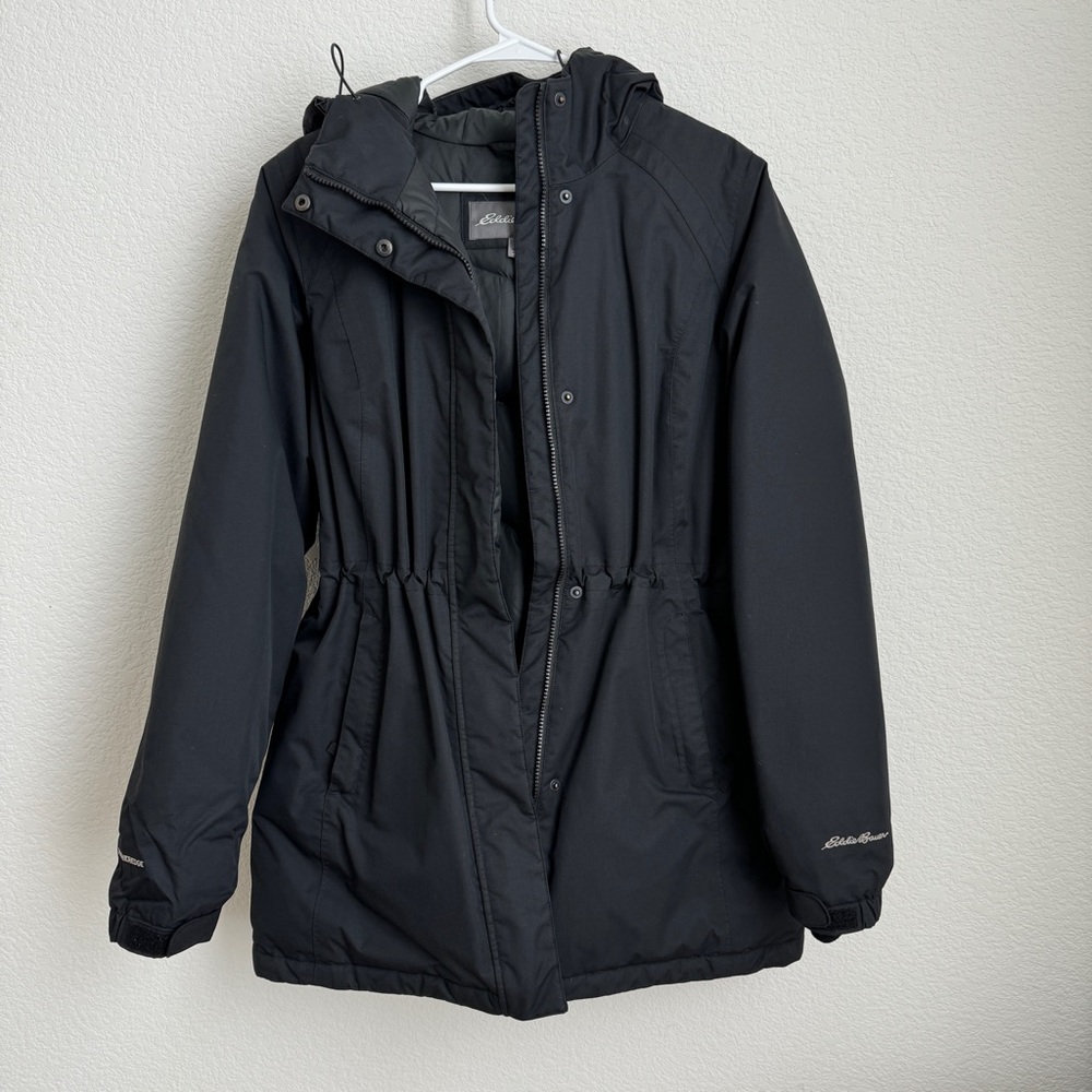 Eddie Bauer Black WeatherEdge Down Parka Winter Coat Jacket M